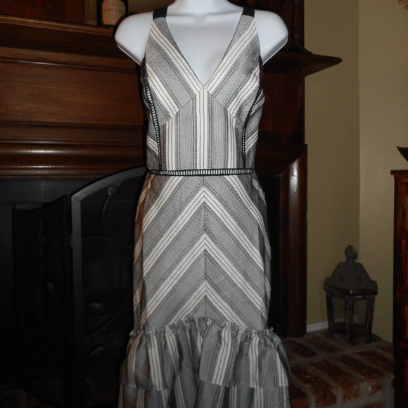 NWT Nordstrom black & white stripe dress, Med - Picture 2 of 9